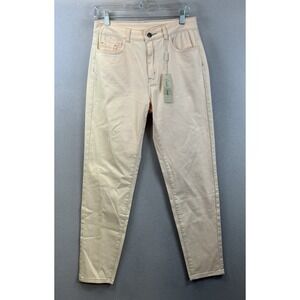 Charlie Paige Women's Petite S Skinny Mid-Rise‎ Coral Peach Stretchy Jeans NWT